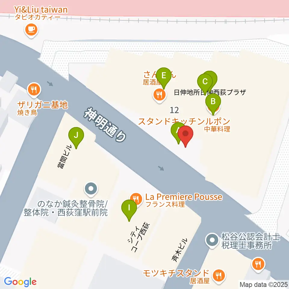 西荻窪アートリオン周辺のファミレス・ファーストフード一覧地図