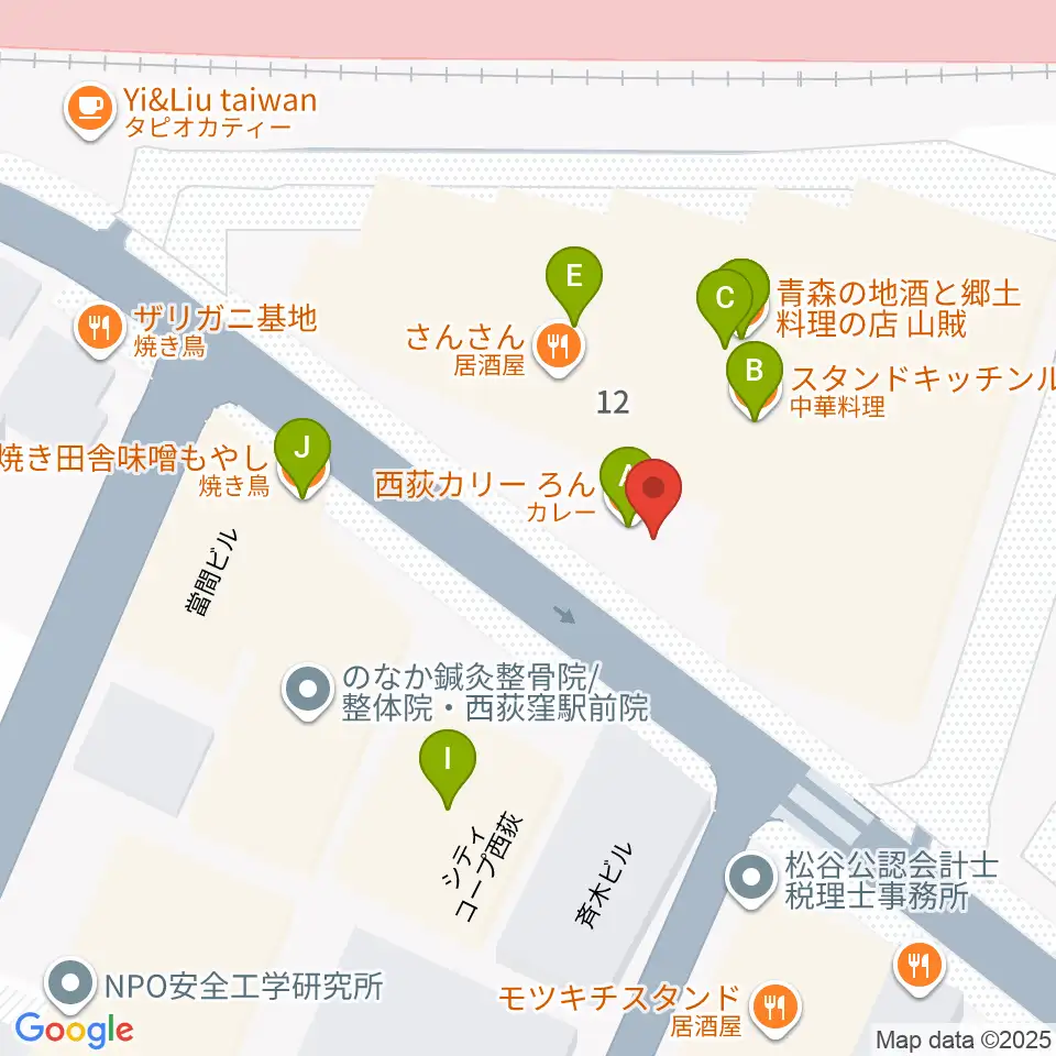 西荻窪アートリオン周辺のファミレス・ファーストフード一覧地図