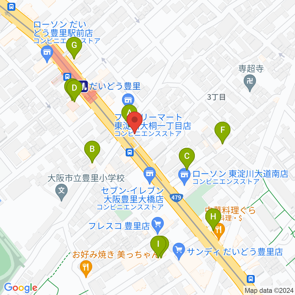 シンカワピアノセンター周辺のファミレス・ファーストフード一覧地図