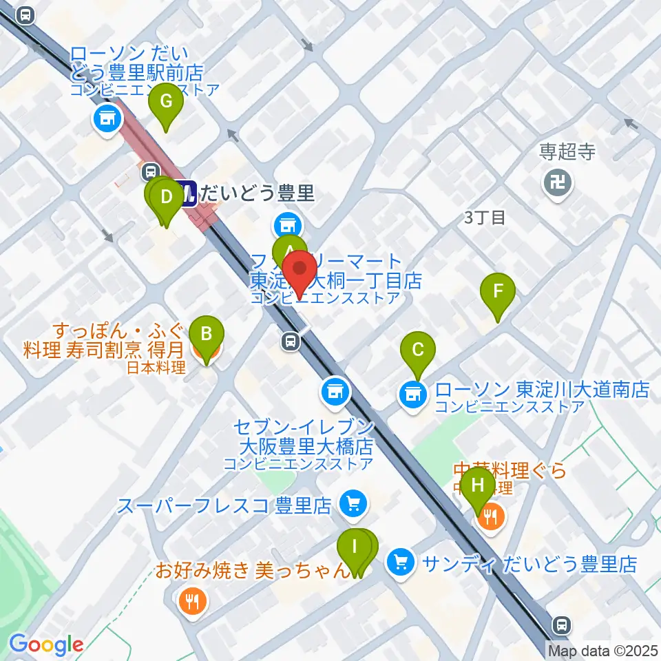 シンカワピアノセンター周辺のファミレス・ファーストフード一覧地図