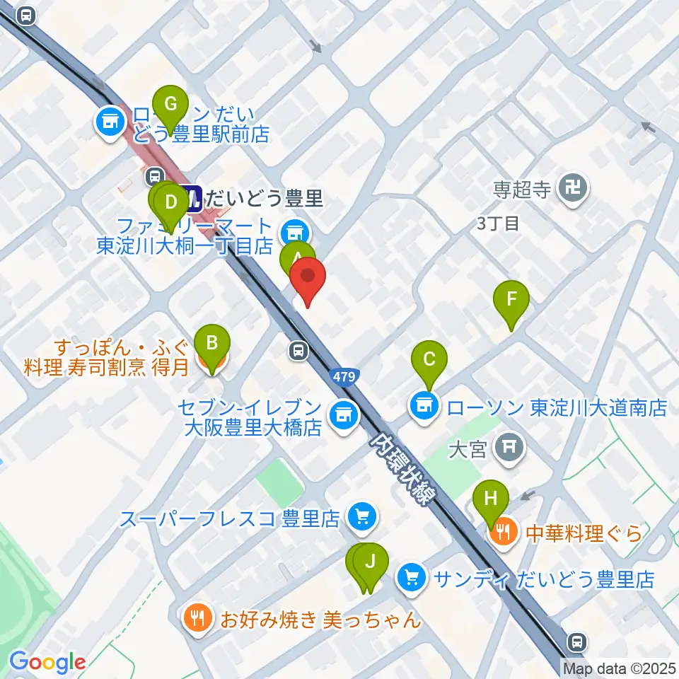 シンカワピアノセンター周辺のファミレス・ファーストフード一覧地図