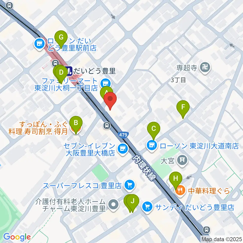 シンカワピアノセンター周辺のファミレス・ファーストフード一覧地図