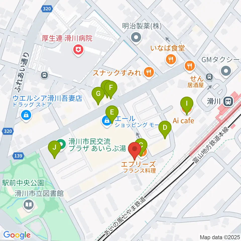 開進堂楽器 MPC滑川周辺のファミレス・ファーストフード一覧地図