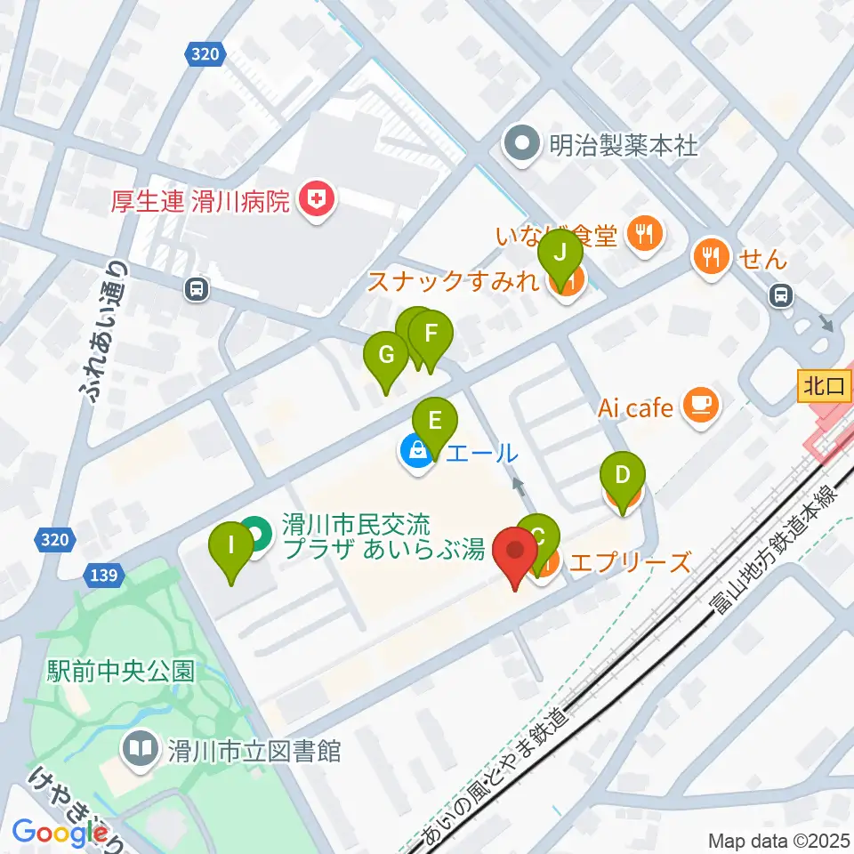 開進堂楽器 MPC滑川周辺のファミレス・ファーストフード一覧地図