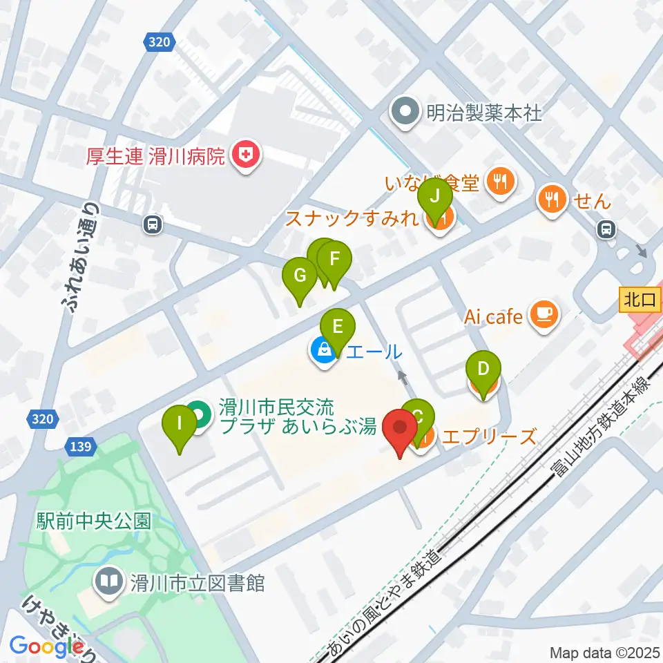 開進堂楽器 MPC滑川周辺のファミレス・ファーストフード一覧地図