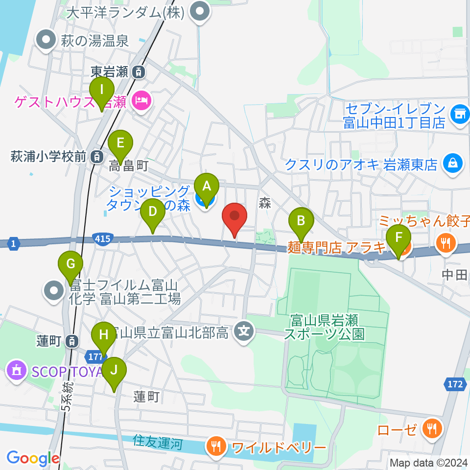 開進堂楽器 MPC北の森周辺のファミレス・ファーストフード一覧地図