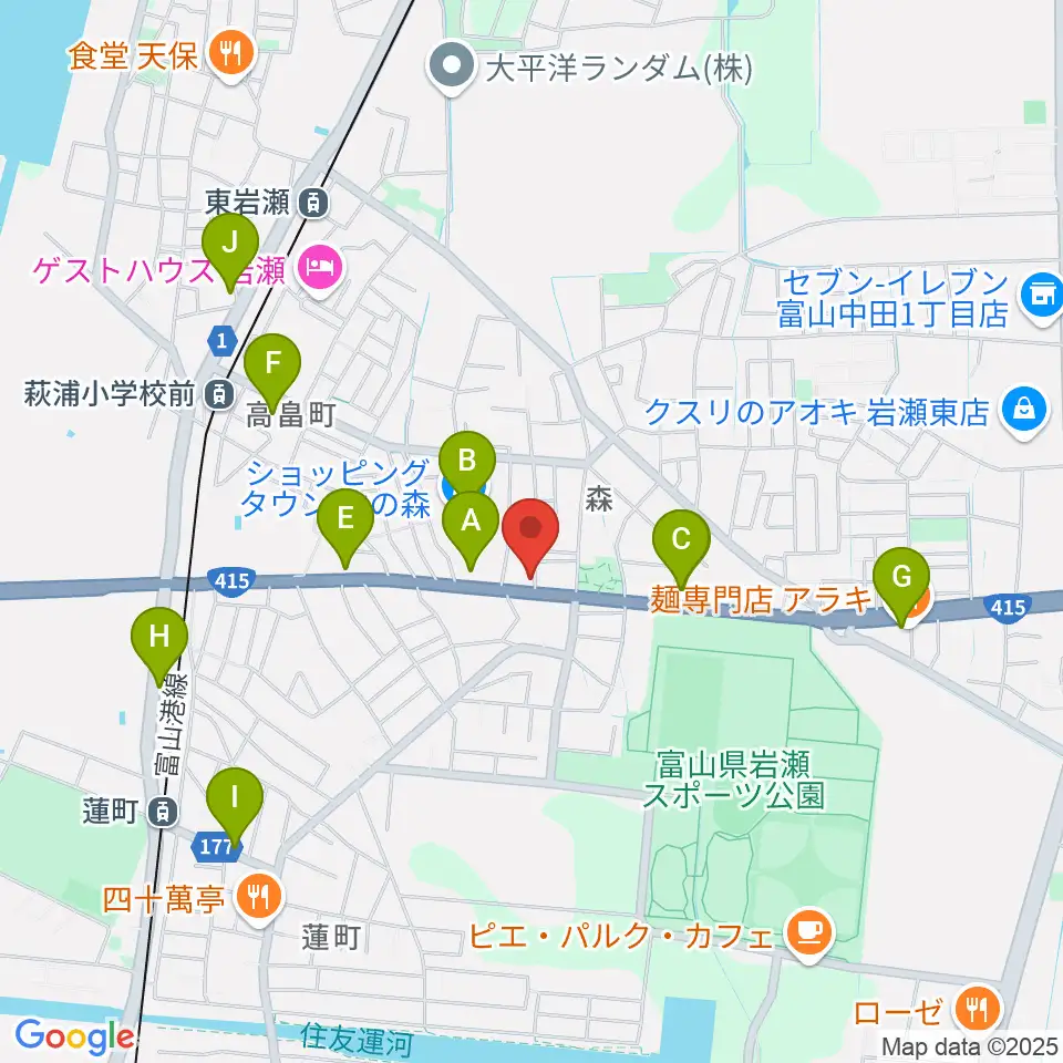 開進堂楽器 MPC北の森周辺のファミレス・ファーストフード一覧地図