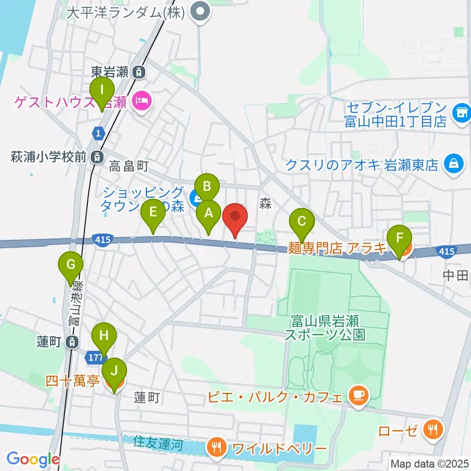 開進堂楽器 MPC北の森周辺のファミレス・ファーストフード一覧地図