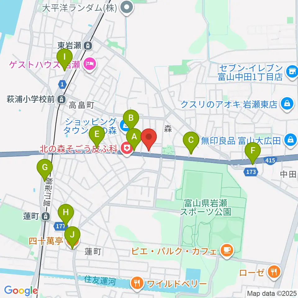 開進堂楽器 MPC北の森周辺のファミレス・ファーストフード一覧地図
