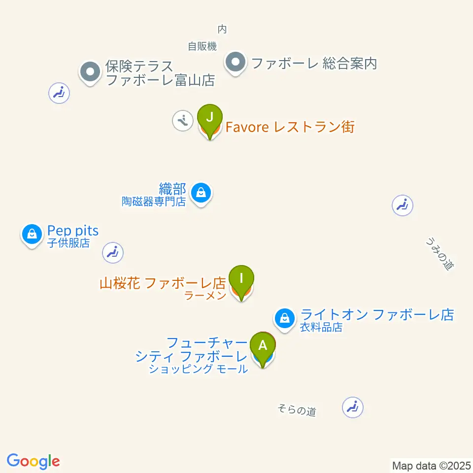 開進堂楽器 MPC婦中周辺のファミレス・ファーストフード一覧地図