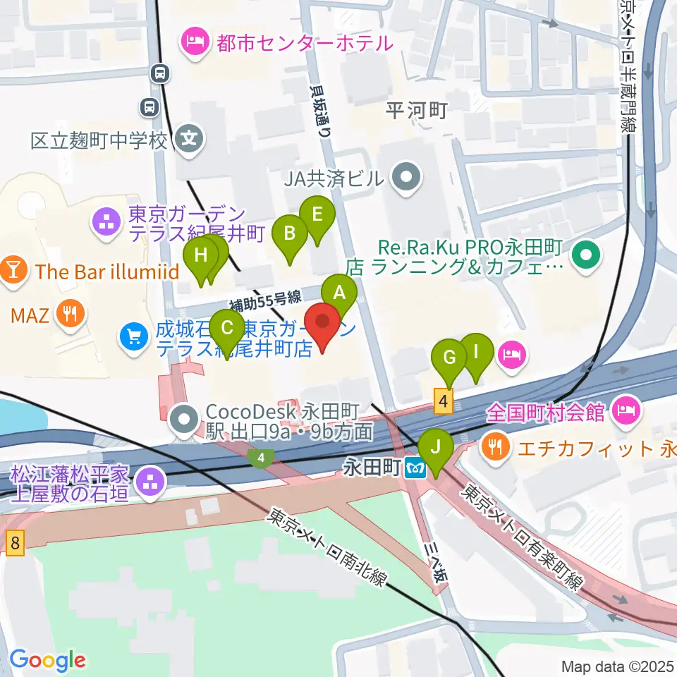 海運クラブ周辺のファミレス・ファーストフード一覧地図