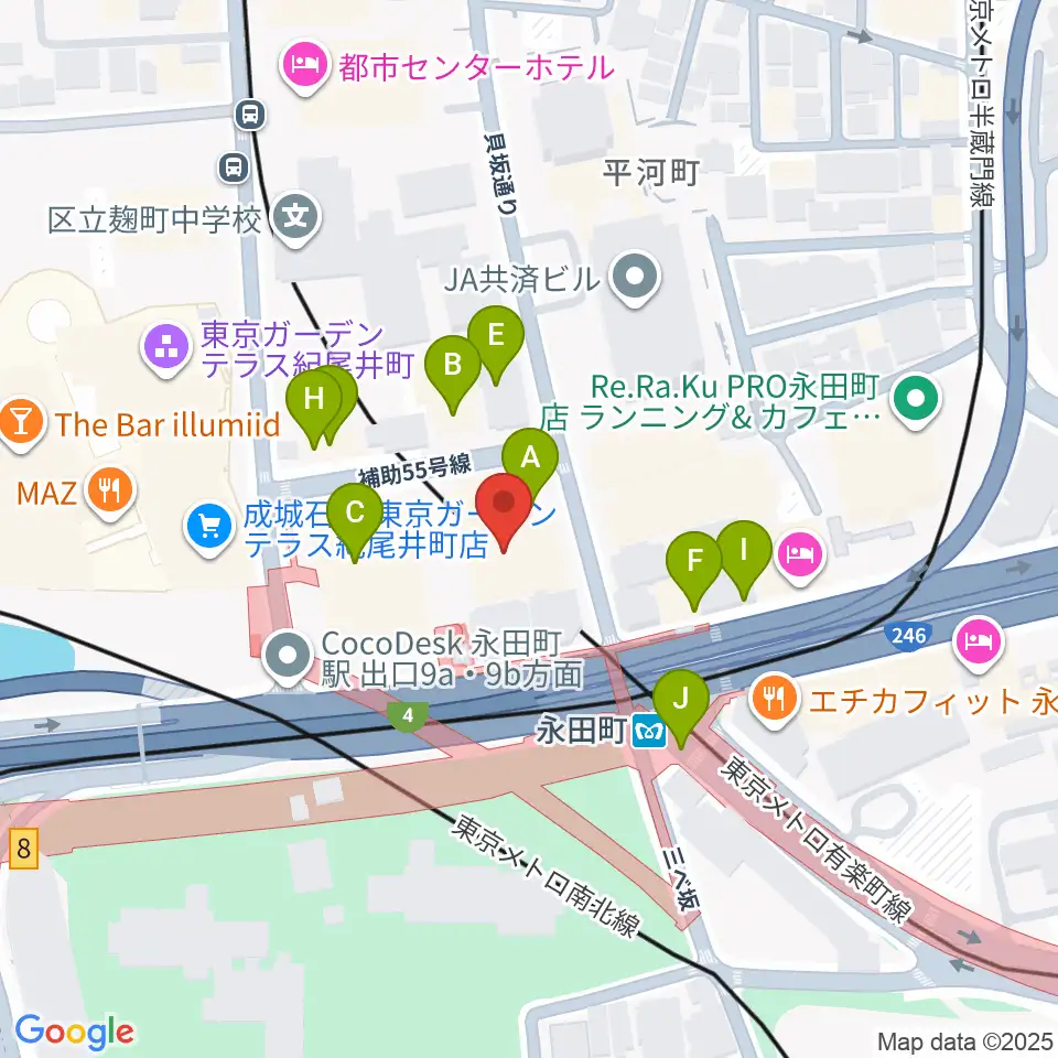 海運クラブ周辺のファミレス・ファーストフード一覧地図