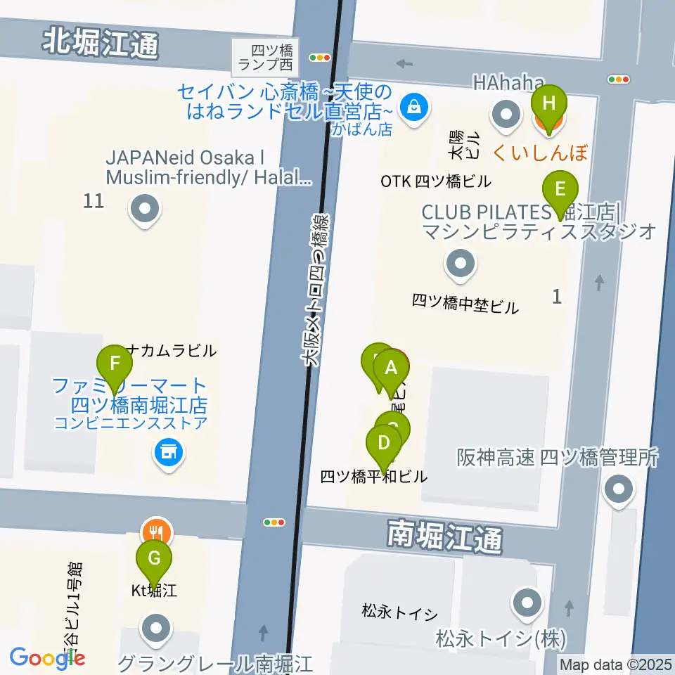 堀江5th street周辺のファミレス・ファーストフード一覧地図