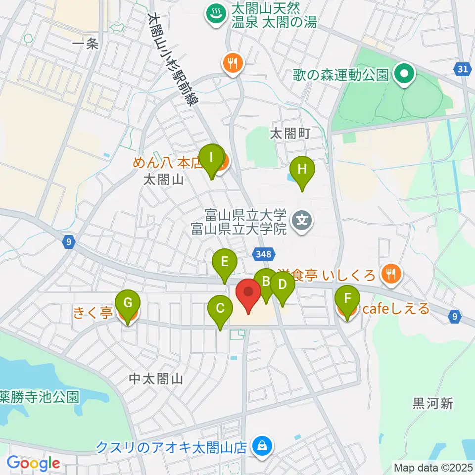 開進堂楽器 MPC太閤山周辺のファミレス・ファーストフード一覧地図