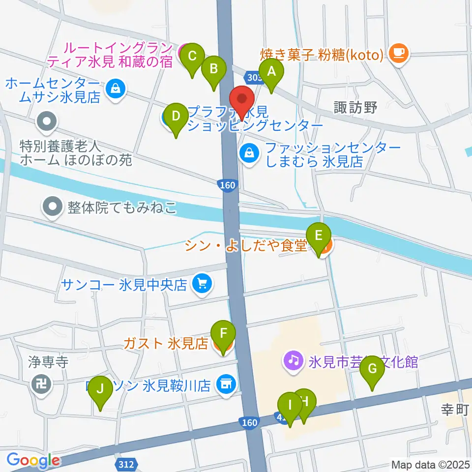 開進堂楽器 MPC氷見周辺のファミレス・ファーストフード一覧地図