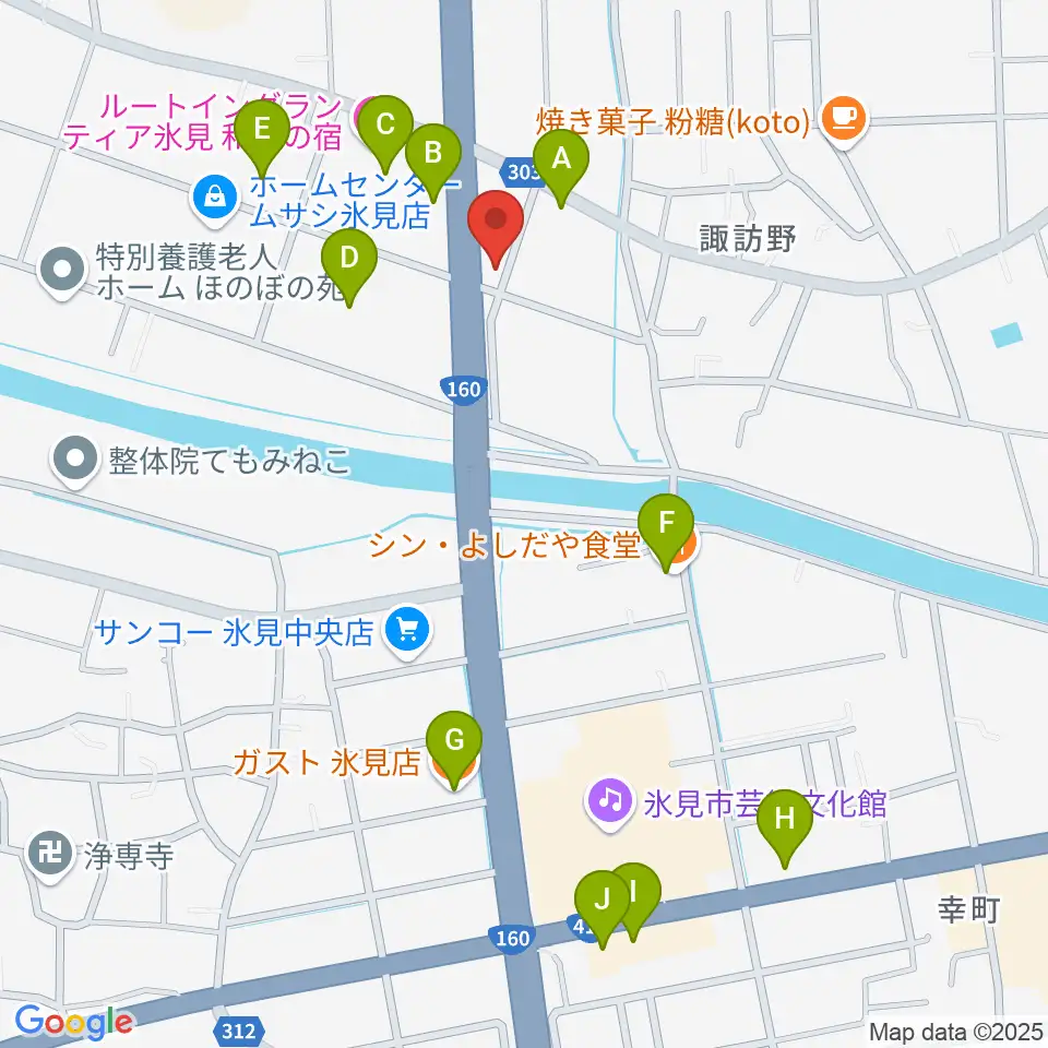 開進堂楽器 MPC氷見周辺のファミレス・ファーストフード一覧地図