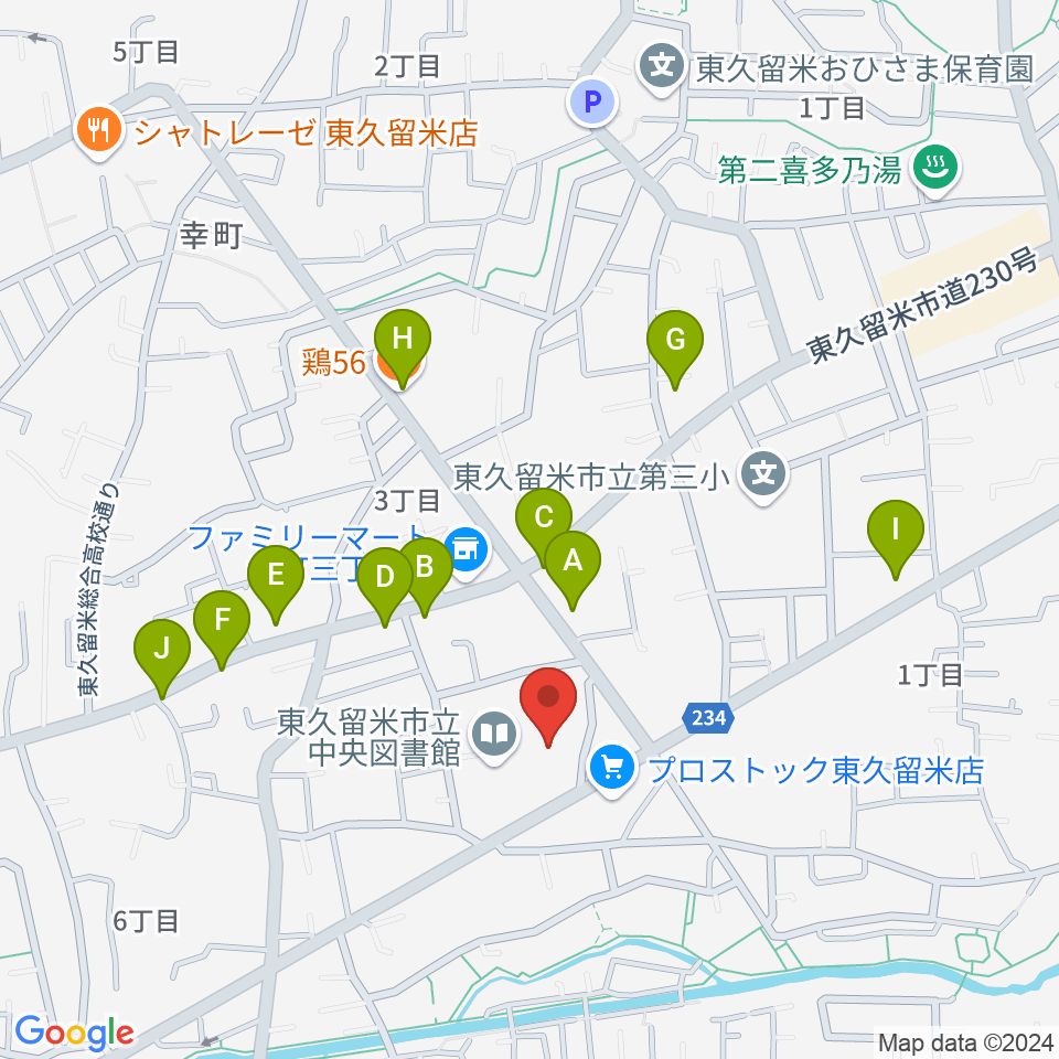 まろにえホール周辺のファミレス・ファーストフード一覧地図