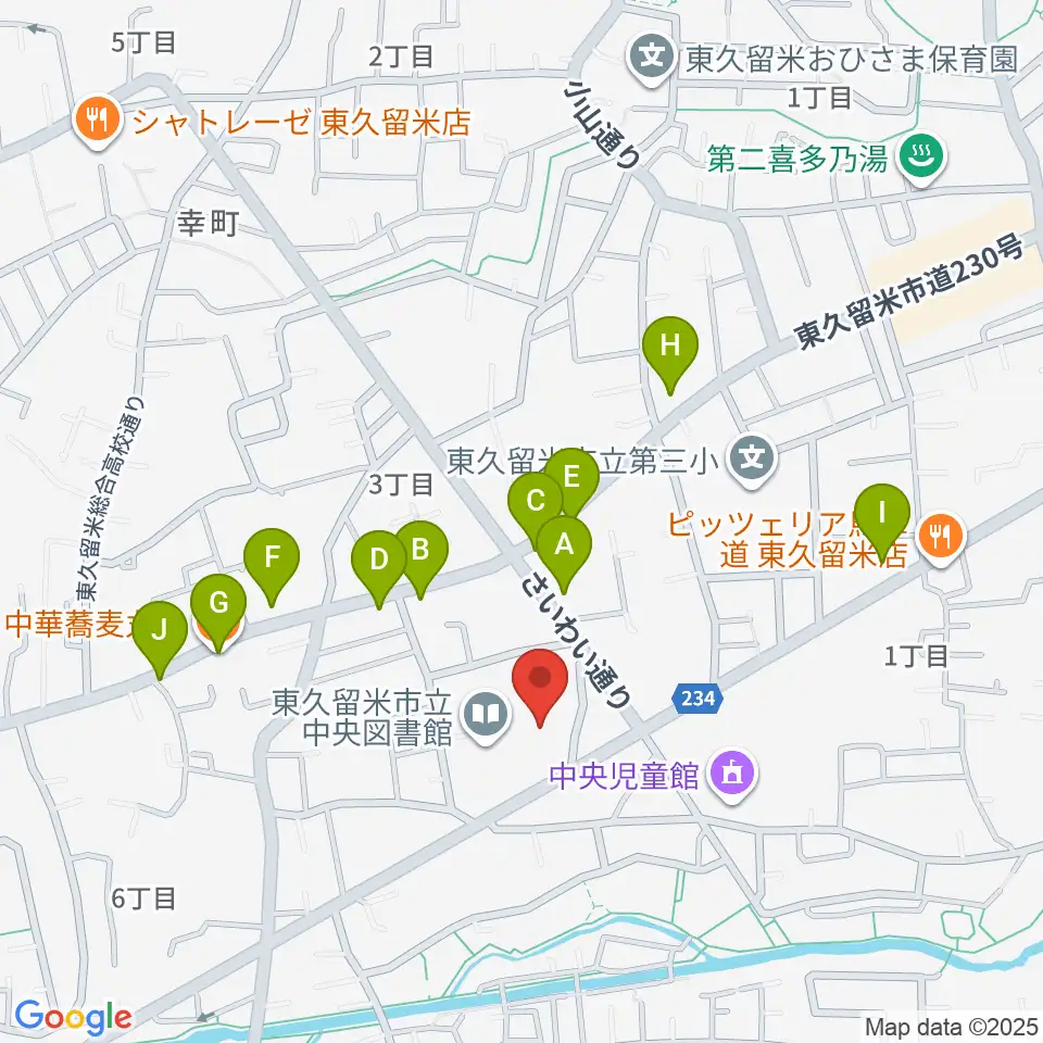 まろにえホール周辺のファミレス・ファーストフード一覧地図