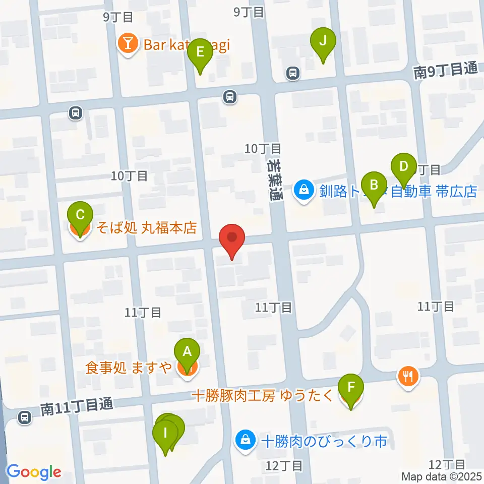 おびひろ市民ラジオ FM WING周辺のファミレス・ファーストフード一覧地図