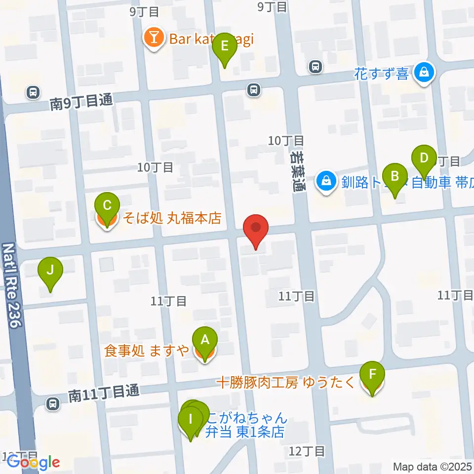 おびひろ市民ラジオ FM WING周辺のファミレス・ファーストフード一覧地図
