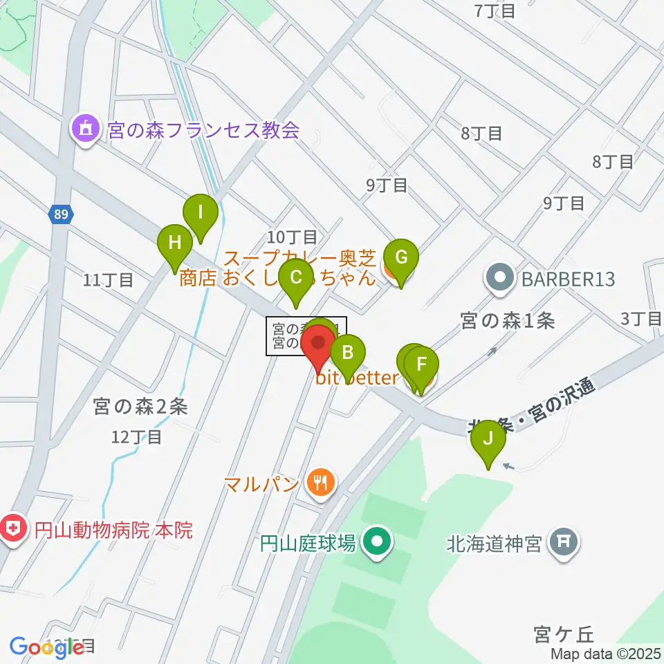 ラジオカロスサッポロ周辺のファミレス・ファーストフード一覧地図