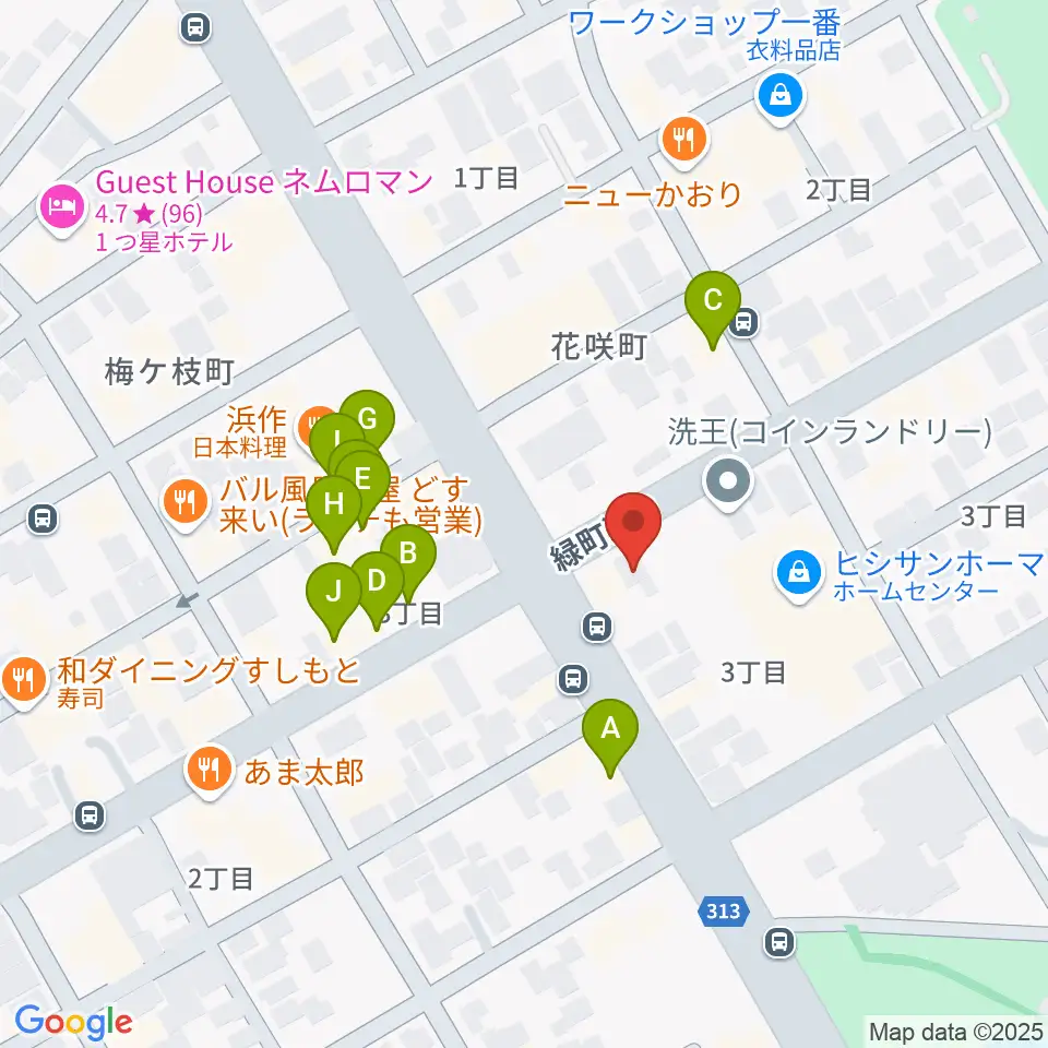 FMねむろ周辺のファミレス・ファーストフード一覧地図