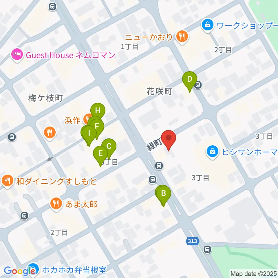 FMねむろ周辺のファミレス・ファーストフード一覧地図