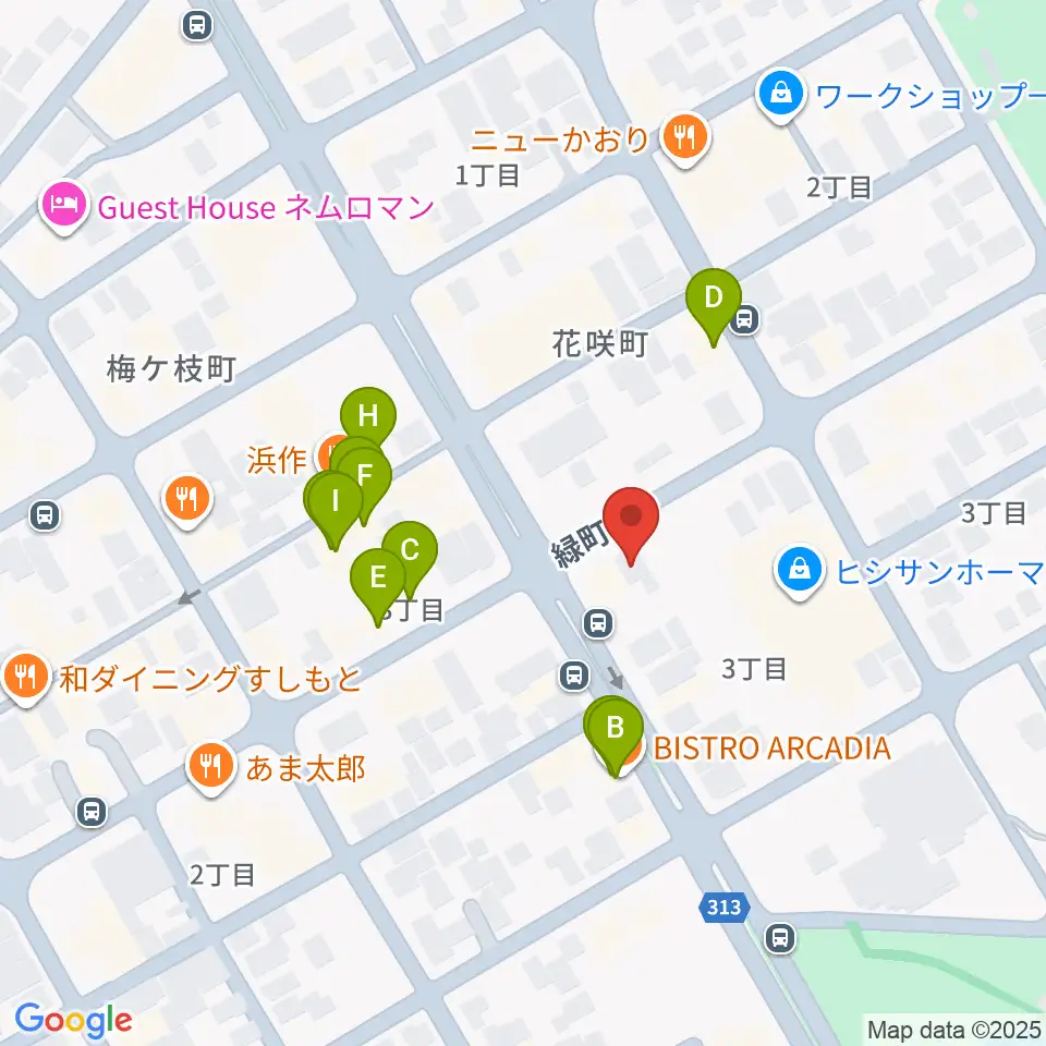 FMねむろ周辺のファミレス・ファーストフード一覧地図