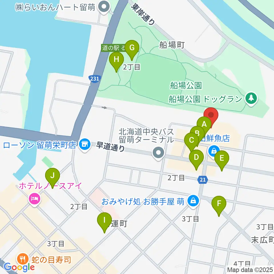 エフエムもえる周辺のファミレス・ファーストフード一覧地図