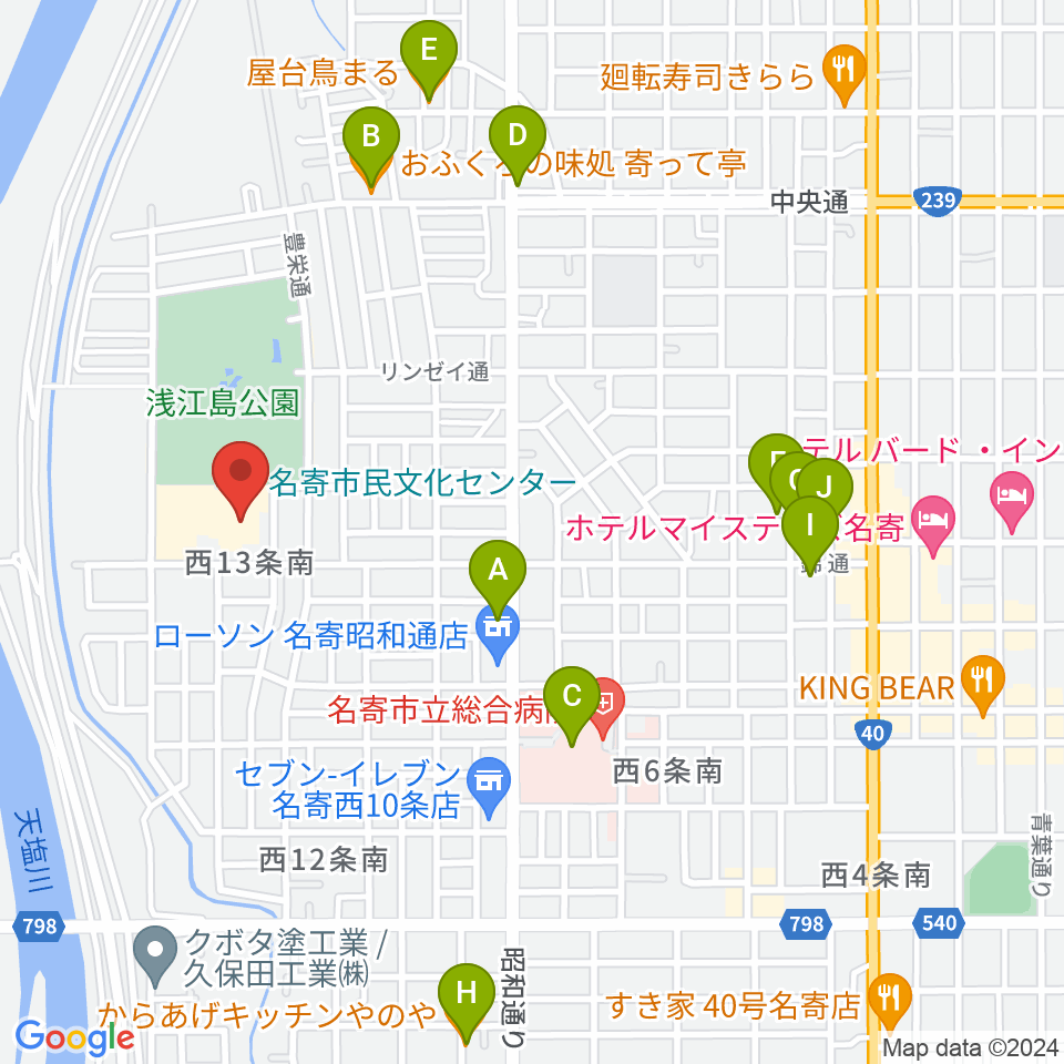 Airてっし周辺のファミレス・ファーストフード一覧地図