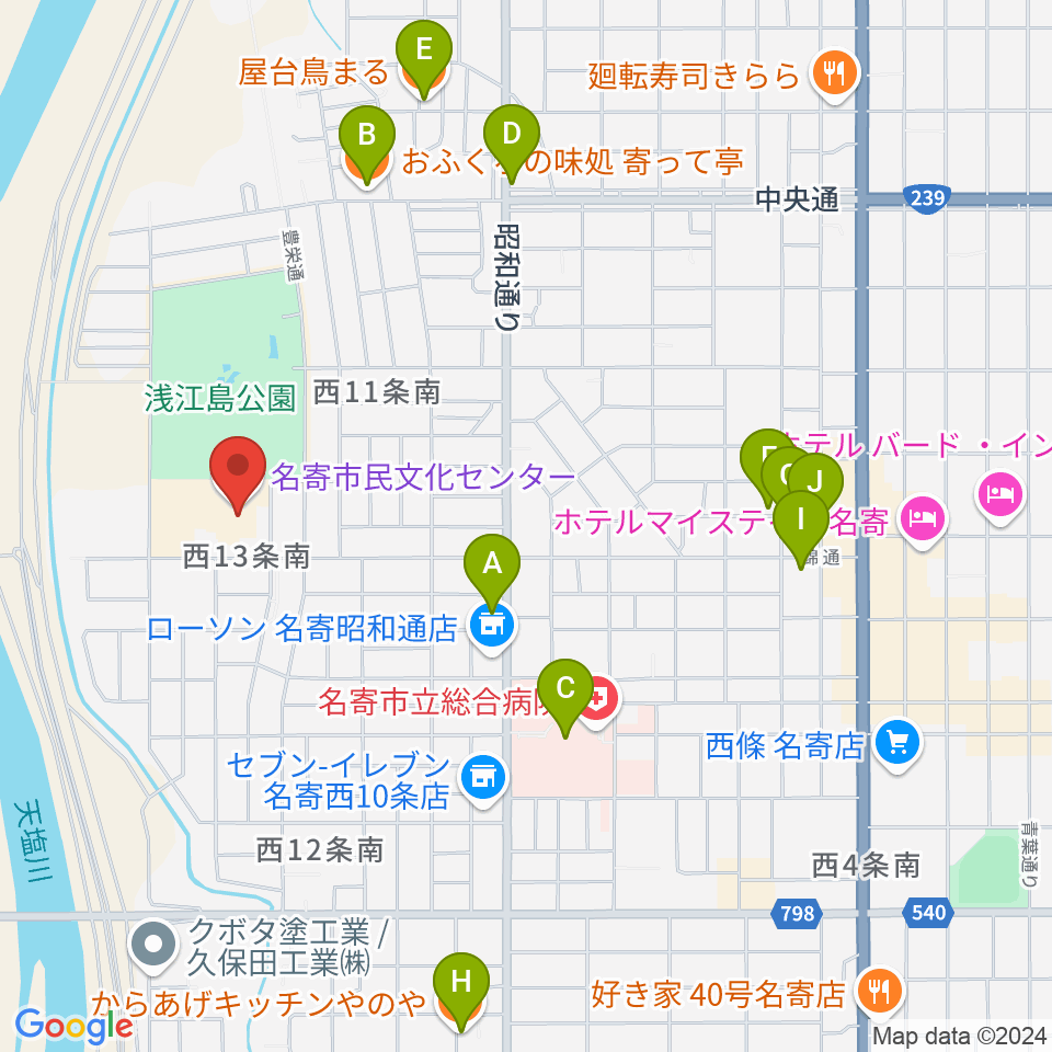 Airてっし周辺のファミレス・ファーストフード一覧地図