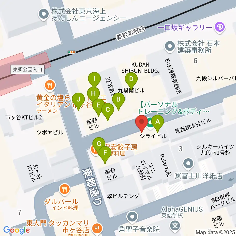 弦楽器Tonica周辺のファミレス・ファーストフード一覧地図