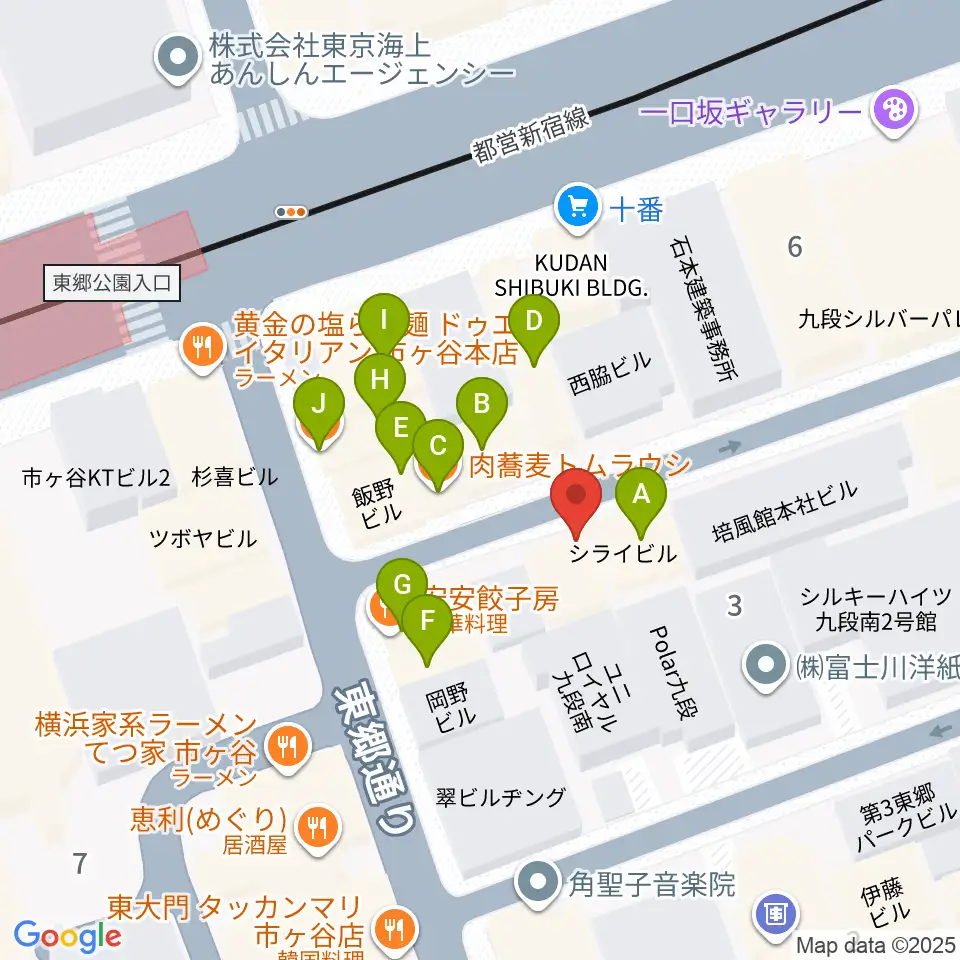 弦楽器Tonica周辺のファミレス・ファーストフード一覧地図