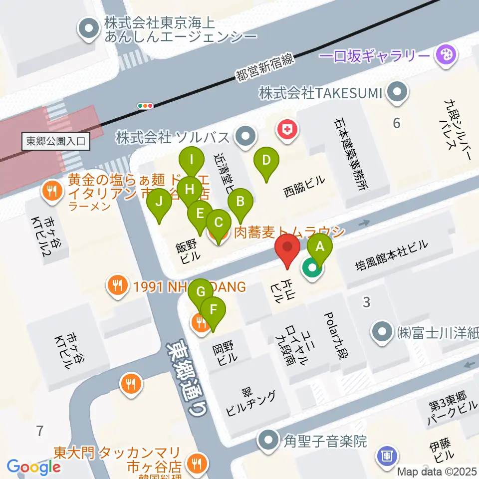 弦楽器Tonica周辺のファミレス・ファーストフード一覧地図