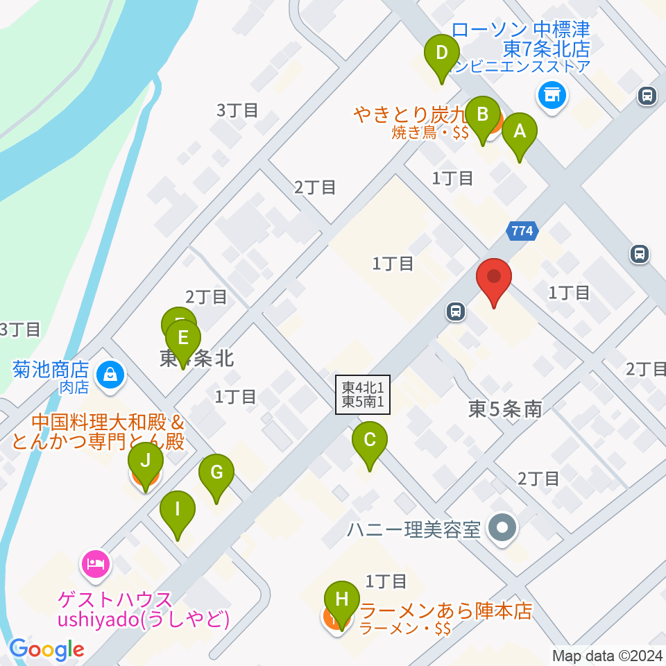 FMはな周辺のファミレス・ファーストフード一覧地図