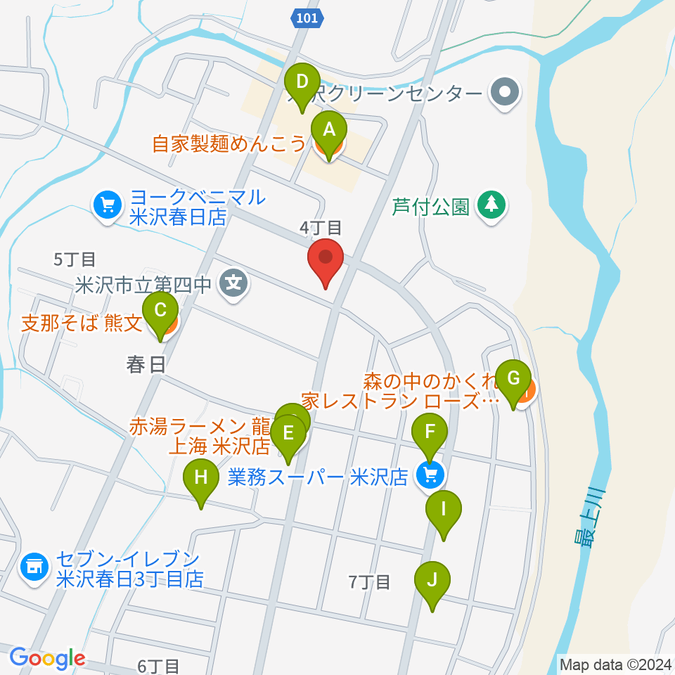 エフエムNCVおきたまGO！周辺のファミレス・ファーストフード一覧地図