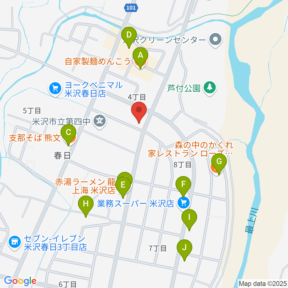 エフエムNCVおきたまGO！周辺のファミレス・ファーストフード一覧地図