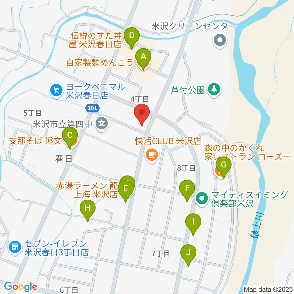 エフエムNCVおきたまGO!周辺のファミレス・ファーストフード一覧地図