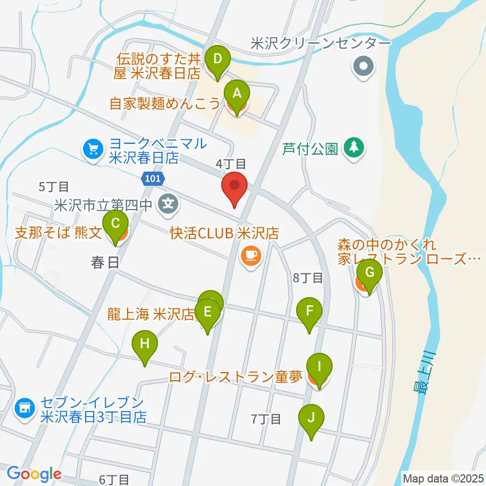 エフエムNCVおきたまGO！周辺のファミレス・ファーストフード一覧地図