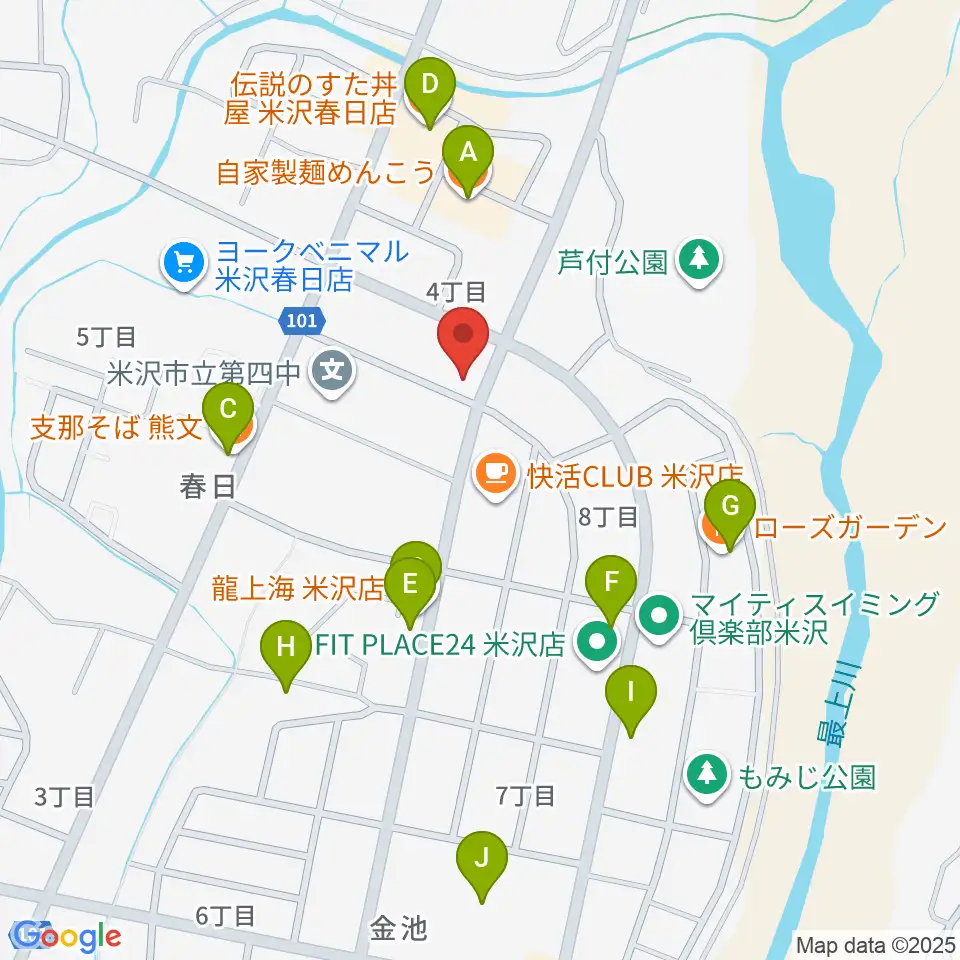 エフエムNCVおきたまGO！周辺のファミレス・ファーストフード一覧地図