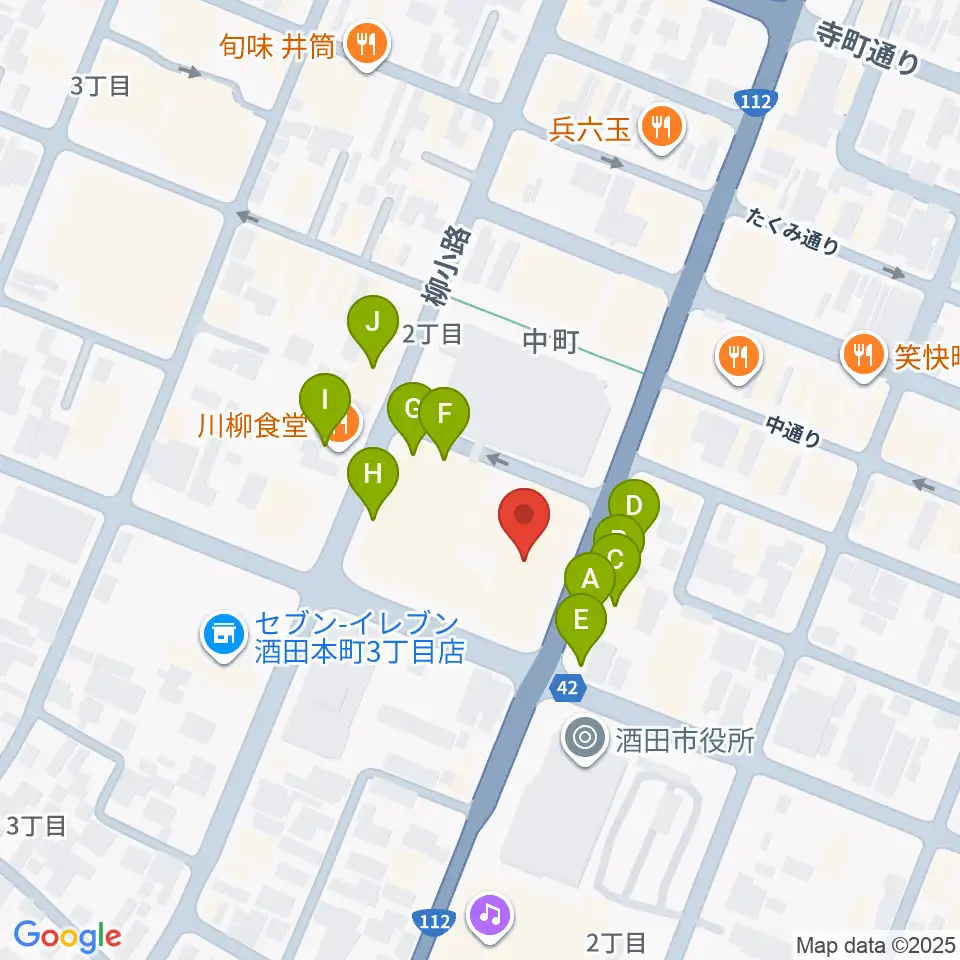 酒田FMハーバーRADIO周辺のファミレス・ファーストフード一覧地図