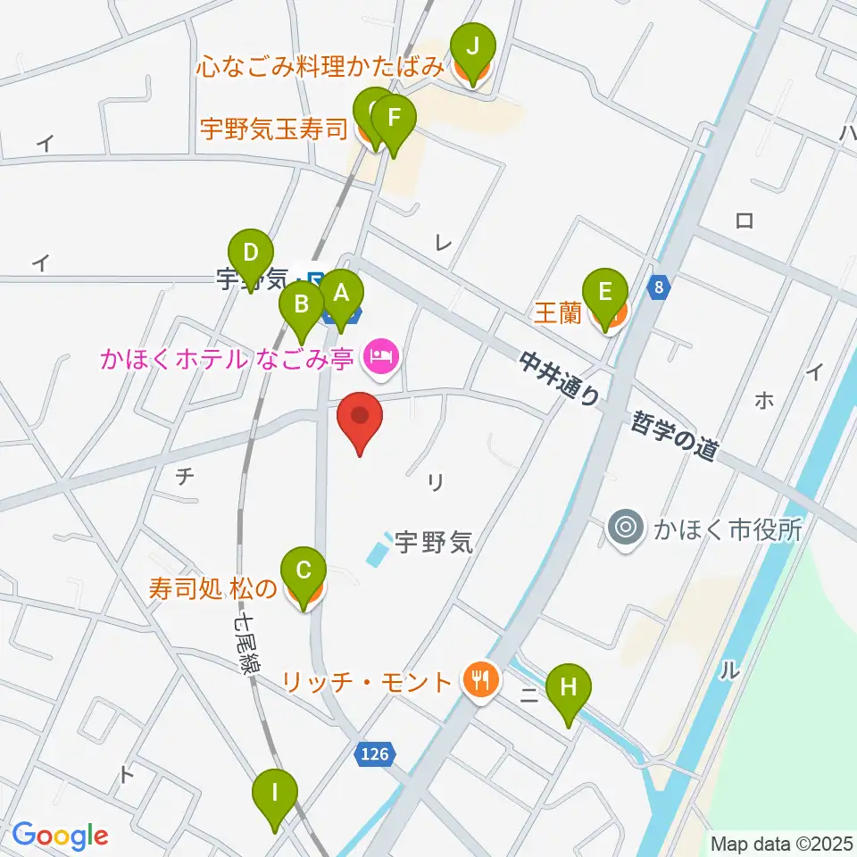 開進堂楽器 MPC宇ノ気周辺のファミレス・ファーストフード一覧地図