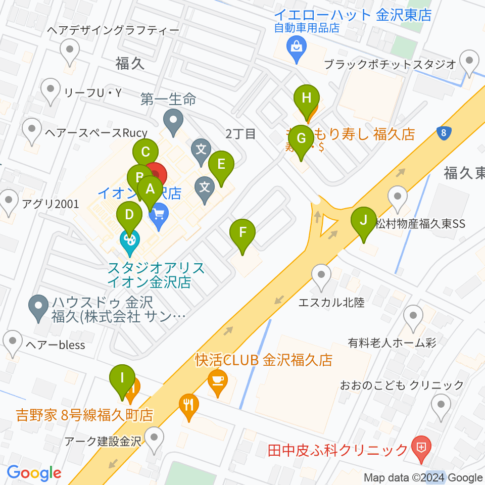 開進堂楽器 MPC森本周辺のファミレス・ファーストフード一覧地図