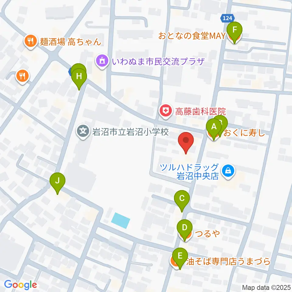 エフエムいわぬま周辺のファミレス・ファーストフード一覧地図