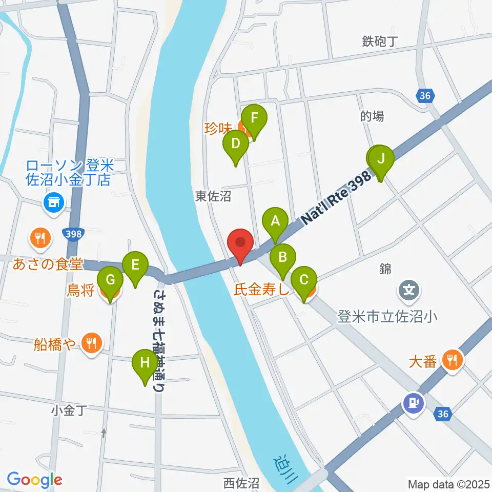 はっとエフエム周辺のファミレス・ファーストフード一覧地図