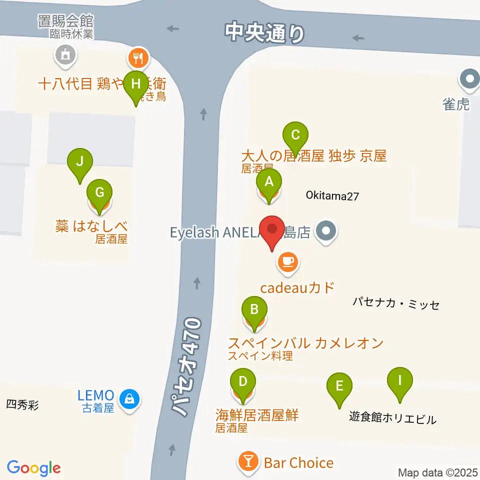 エフエムポコ周辺のファミレス・ファーストフード一覧地図