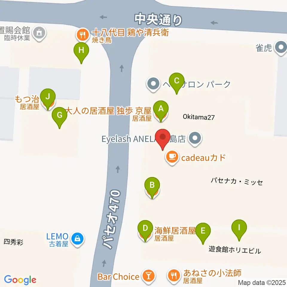 エフエムポコ周辺のファミレス・ファーストフード一覧地図