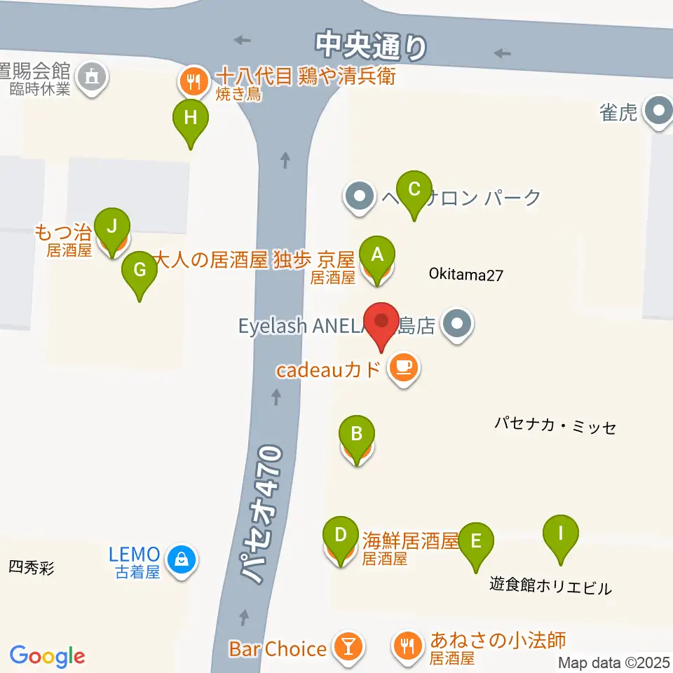 エフエムポコ周辺のファミレス・ファーストフード一覧地図