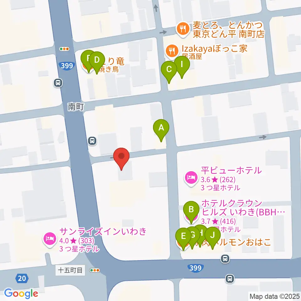 FMいわき周辺のファミレス・ファーストフード一覧地図