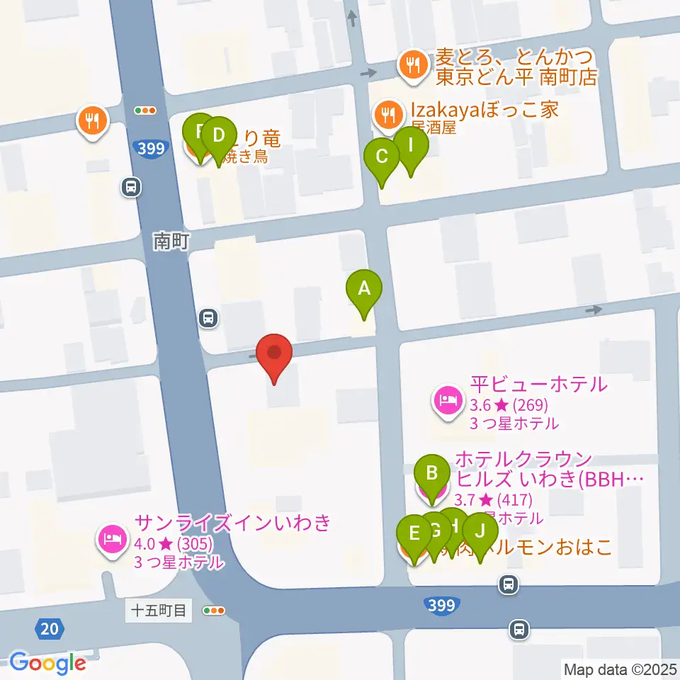 FMいわき周辺のファミレス・ファーストフード一覧地図